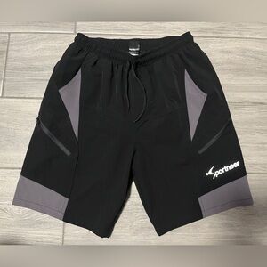 Sportneer Mens Large Black Mountain Bike Shorts 3D Padded w/ 4 Pockets